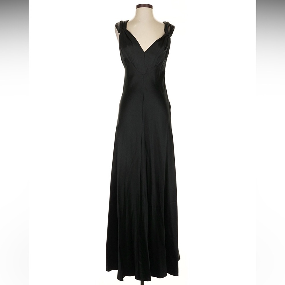 Ralph Lauren Collection Black Maxi Dress Evening Gown Formal Long Silk Vintage